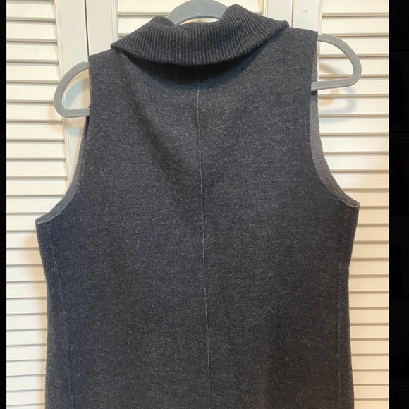 Eileen Fisher Dark Gray Wool Vest Size Medium - Picture 3 of 4